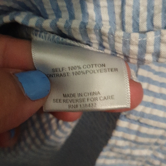 Modcloth baby blue and white striped tank  top - Picture 5 of 6